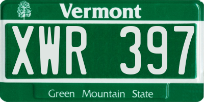 VT license plate XWR397