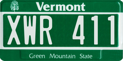 VT license plate XWR411