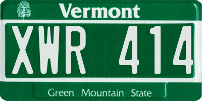 VT license plate XWR414