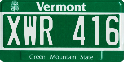 VT license plate XWR416