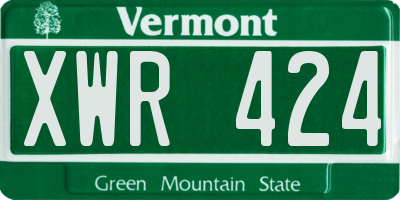 VT license plate XWR424
