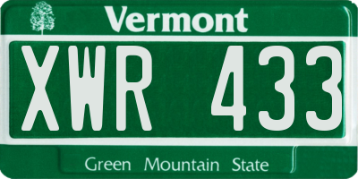 VT license plate XWR433