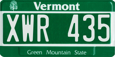 VT license plate XWR435