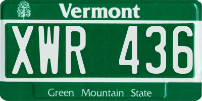 VT license plate XWR436