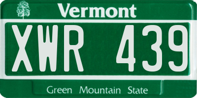 VT license plate XWR439