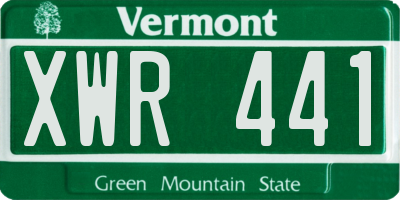 VT license plate XWR441