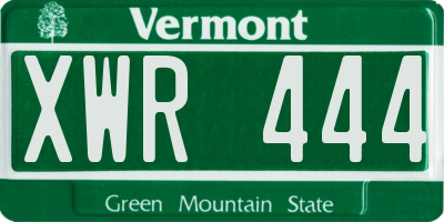 VT license plate XWR444