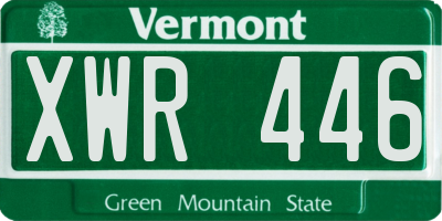 VT license plate XWR446