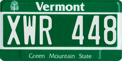 VT license plate XWR448