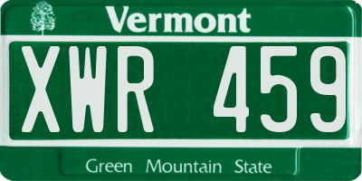 VT license plate XWR459