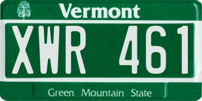 VT license plate XWR461