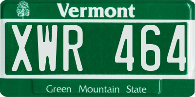 VT license plate XWR464