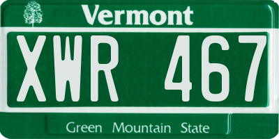 VT license plate XWR467