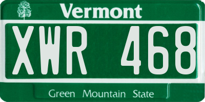 VT license plate XWR468