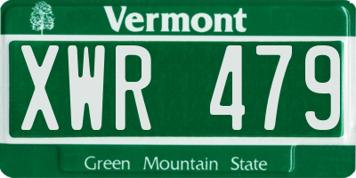 VT license plate XWR479