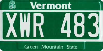 VT license plate XWR483