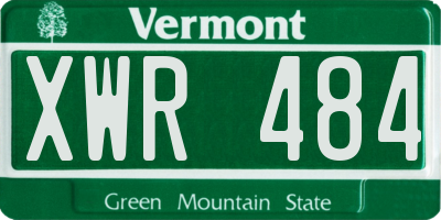VT license plate XWR484