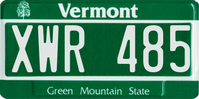 VT license plate XWR485