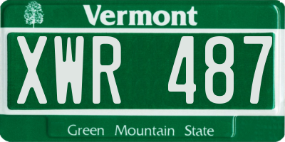 VT license plate XWR487