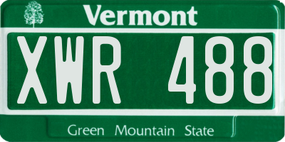VT license plate XWR488