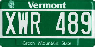 VT license plate XWR489