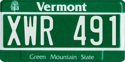 VT license plate XWR491