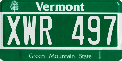 VT license plate XWR497