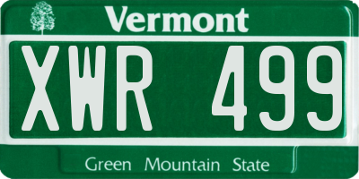 VT license plate XWR499