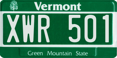 VT license plate XWR501