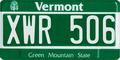 VT license plate XWR506