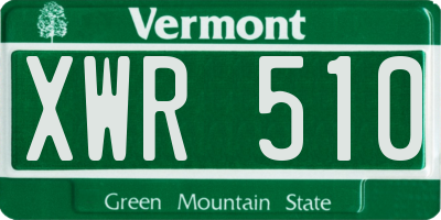 VT license plate XWR510
