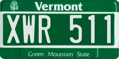 VT license plate XWR511