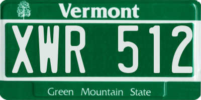 VT license plate XWR512