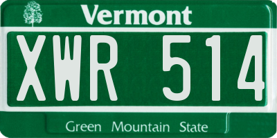 VT license plate XWR514