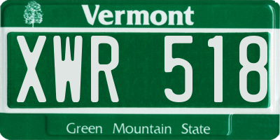 VT license plate XWR518