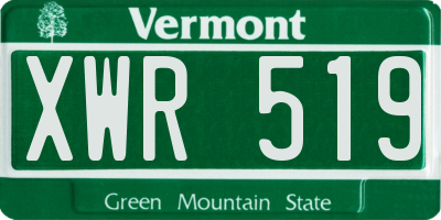 VT license plate XWR519