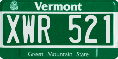 VT license plate XWR521