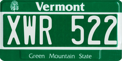 VT license plate XWR522