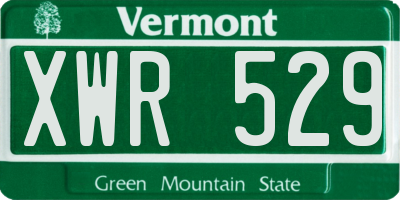 VT license plate XWR529