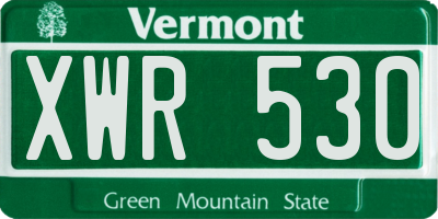 VT license plate XWR530