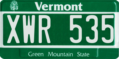 VT license plate XWR535