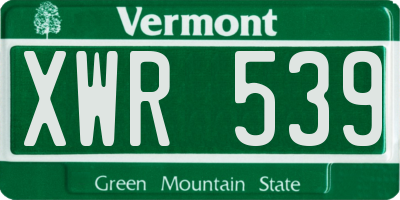 VT license plate XWR539