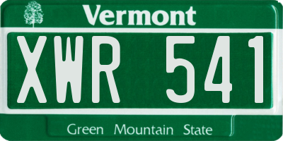 VT license plate XWR541