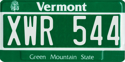 VT license plate XWR544