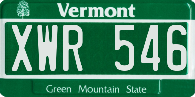 VT license plate XWR546