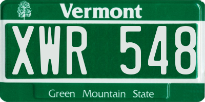 VT license plate XWR548