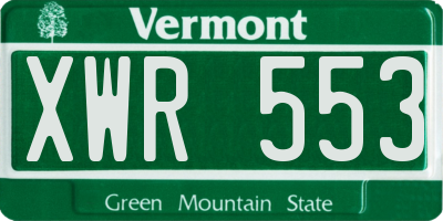 VT license plate XWR553