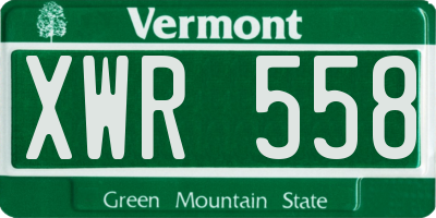 VT license plate XWR558