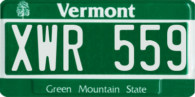VT license plate XWR559