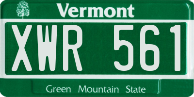 VT license plate XWR561